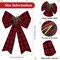 2 Pieces Christmas Red Bows Christmas Wreath Bows Xmas Buffalo Plaid Bows with Pine Cones Ornaments for Christmas Tree Indoor Outdoor Decorations (Black, Red, Green)
